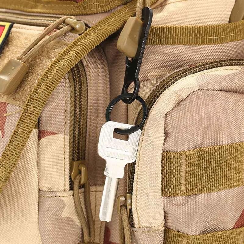 1/5/10 Stuks Sleutels Sleutelhangers Zwarte Sleutelhanger Ijzeren Ring Home Camping Autosleutel Karabijnhaak Outdoor Hanger accessoires Carabiner