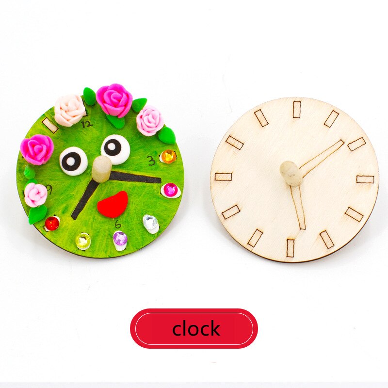 5 pezzi/lotto giocattoli fai da te per il bambino pensiero divergente trottola in legno fai da te colorare i bambini giocano Spinning regalo di compleanno ZLL: clock