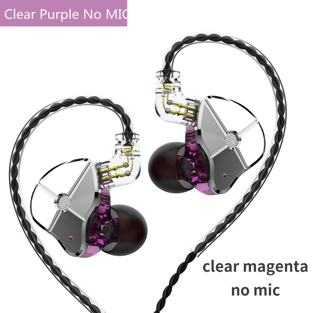 Neueste TRN ST1 1BA + 1DD in Ohr Kopfhörer hybrid HIFI DJ Monitor Laufen Sport Kopfhörer Ohrstöpsel Headset Abnehmbare Kabel v90 V80 VX: Violett Nein mic