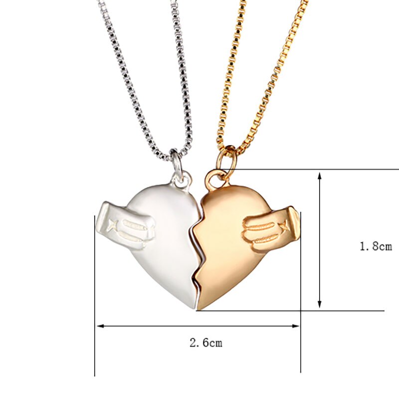 Collar magnético para parejas, colgante con forma de corazón, larga distancia, para parejas, de San Valentín, 2 uds.