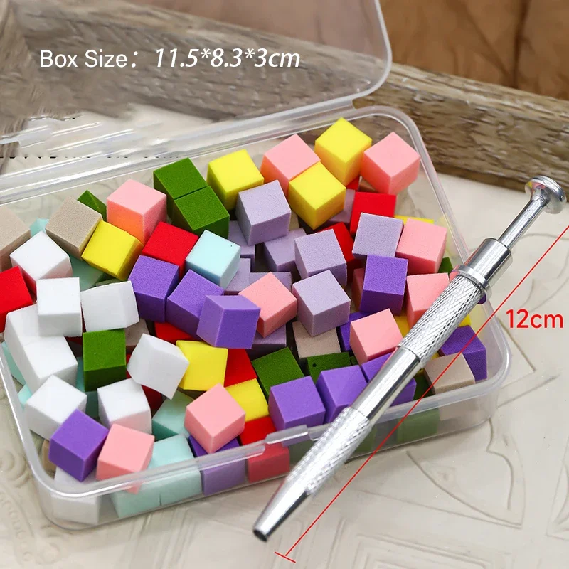 Ensemble d'éponges carrées pour Nail Art, 50 pièces, pinceaux dégradés, de vernis Gel, stylo à saisir, fournitures de manucure 229w