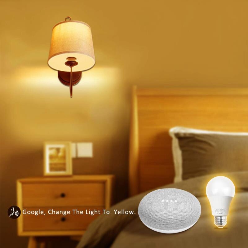 E27 Wifi Smart Led Lamp Rgb Cw Lamp Voice Control Met Alexa Google Thuis