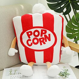 Glad mad plys legetøj figurerede tegneserie toast hamburger pizza pop corn chips underlår indretning snacks pude pude rekvisitter 7 slags: Pop majs 27cm