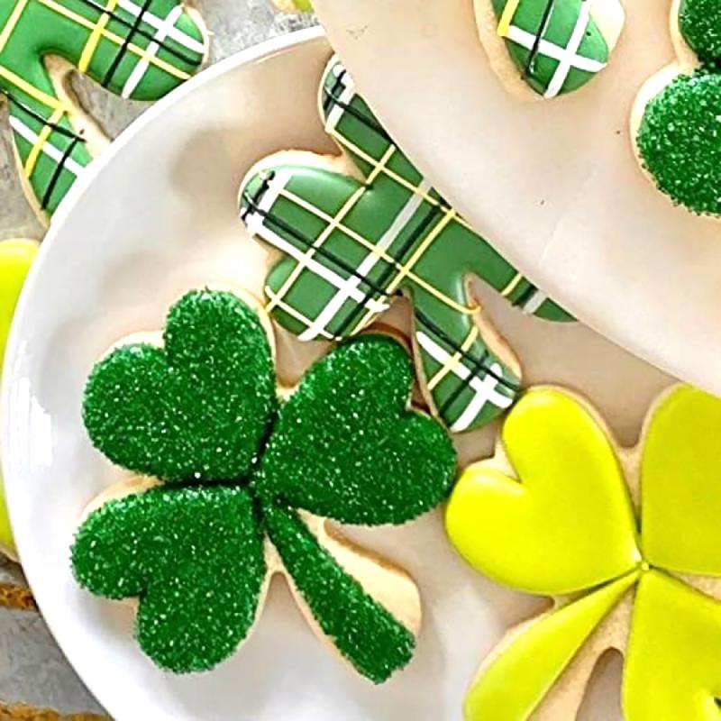 Stainless Steel Four Leaf Clover Shamrock Cookie Cutter St. Patrick&#39;s Day Biscuit Bread Molds Cookie Tools Bakeware Kitchen