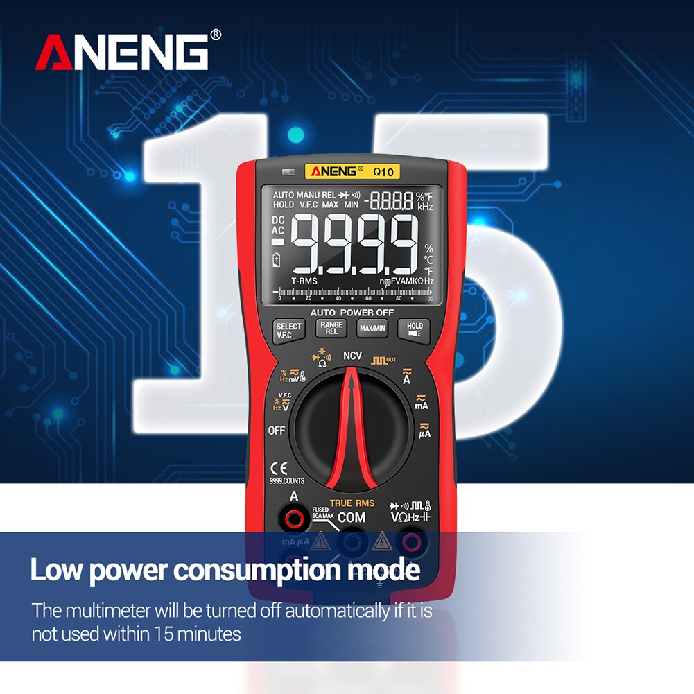ANENG Q10 Digital Multimeter True RMS Analog Tester Meter Capacitance Meter DIY Transistor Capacitor NCV Tester