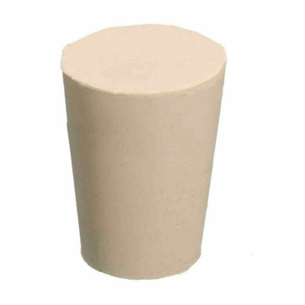 7 sizes Laboratory Rubber Plug Bungs Flask Tapered Tube Solid White Alkali-resisting Lab Push-In Sealing Plug