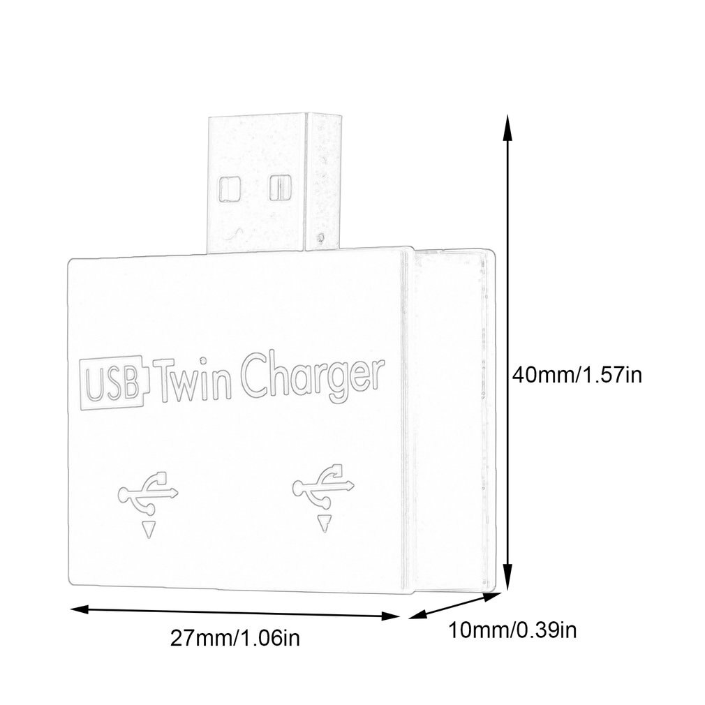 Mini Usb Hub 2 Port Charger Hub Adapter Usb Splitter Voor Telefoon Tablet Computer