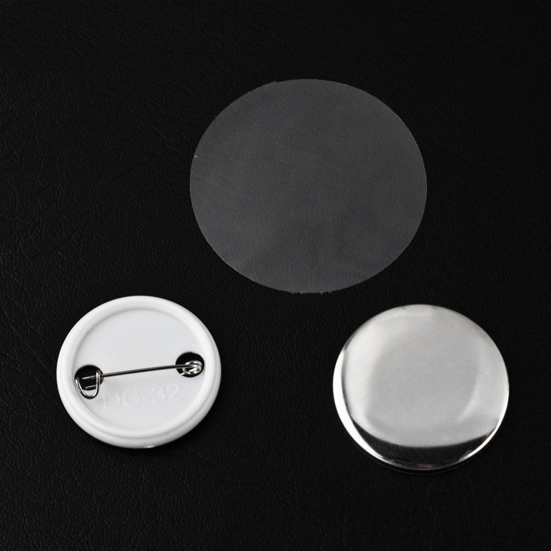 10Pcs 32,37 Mmplastic Metal Blank Badge Pin Button Parts Benodigdheden Voor Kleding Badge Button Maker Metalen Diy Ambachten Materialen