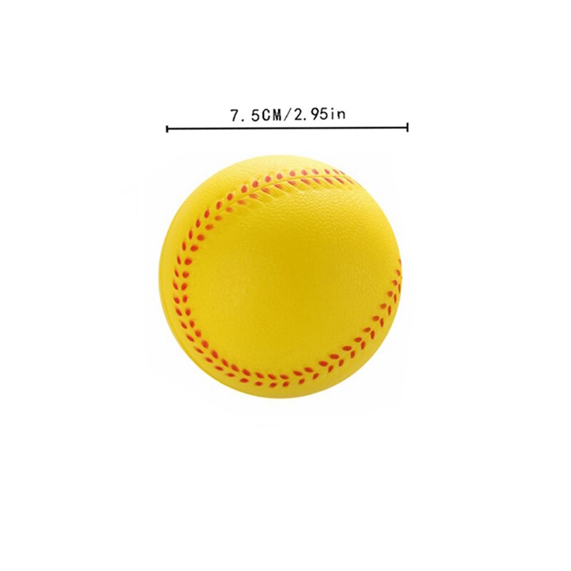 Vitt och gult barn baseball bas jorden träning boll skum softball student mjuk baseball pu baseballdiameter