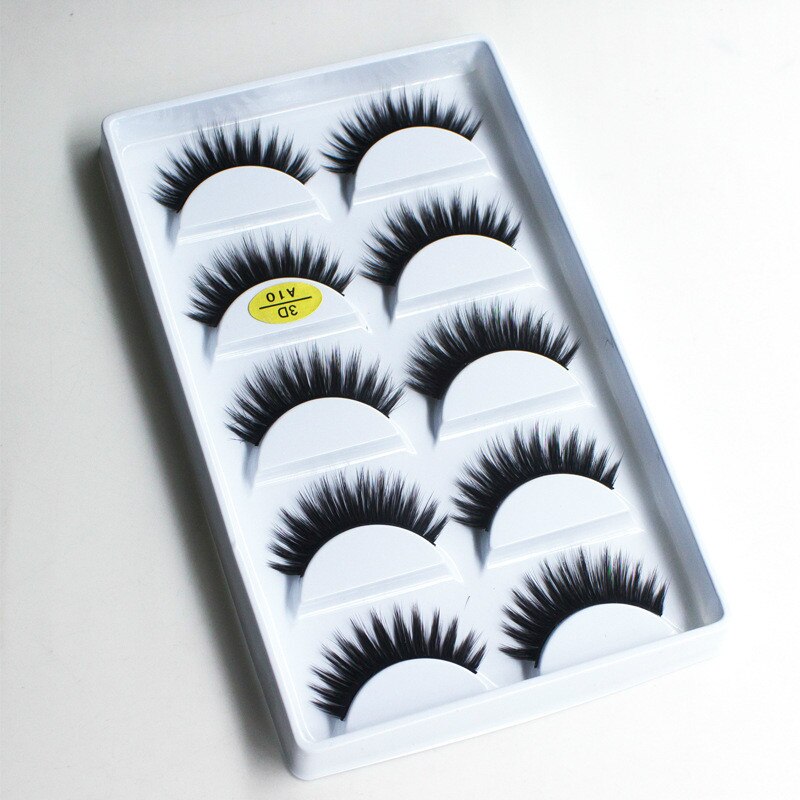 5Pairs 3D Synthetic Hair False Eyelashes Natural/Thick Long Eye Lashes Wispy Makeup Beauty Extension Tools A04: 10