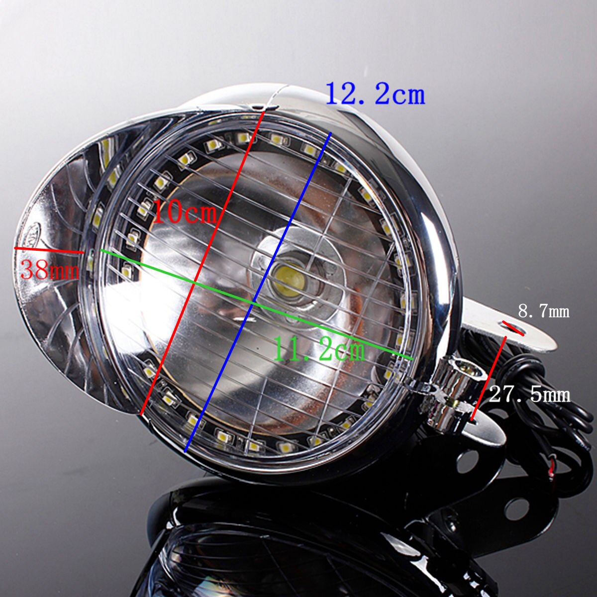 Wit 27 Led Motorcycle Angel Eye Koplamp Fog Lamp Voor Harley Chopper Bobber Cruiser Eenvoudige Installatie Koplampen