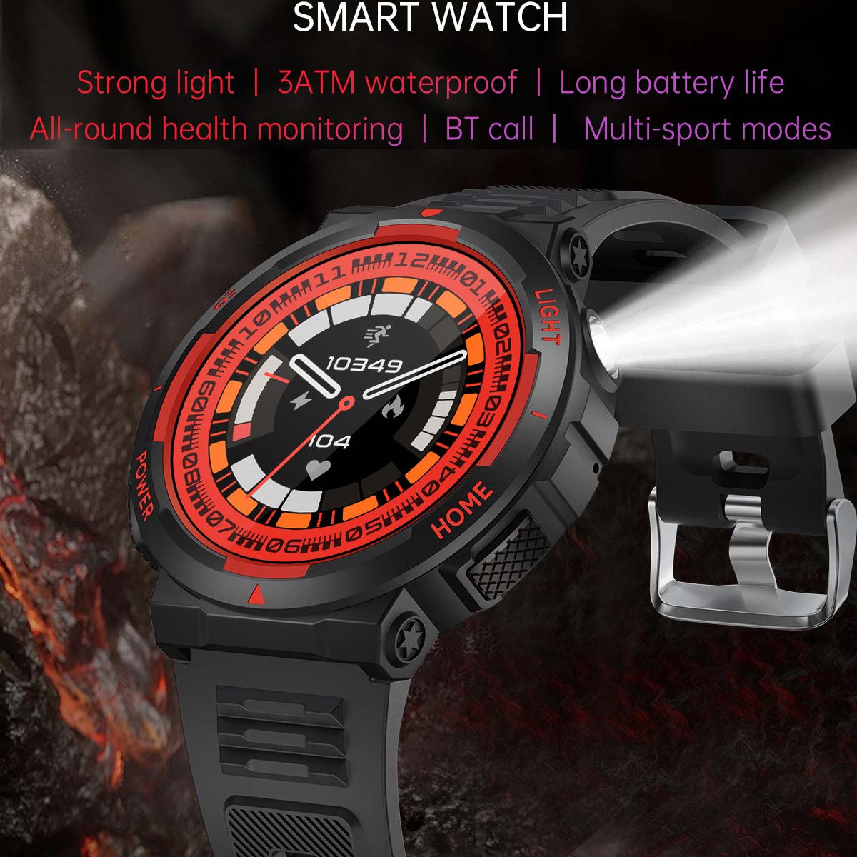 Iluminação LED ao ar livre relógio inteligente para homens, Huawei, chamada Bluetooth, bússola, IP68, 3ATM, nadar à prova d'água, faixa GPS Smartwatch, novo, 2022