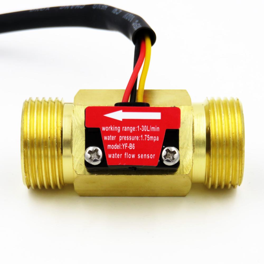 YF-B6 G3/4 Messing Flow Sensor 5V Dc 2-45 Lpm Flowmeter Turbine Binnen Zhongjiang Zee Dijiang fabriek