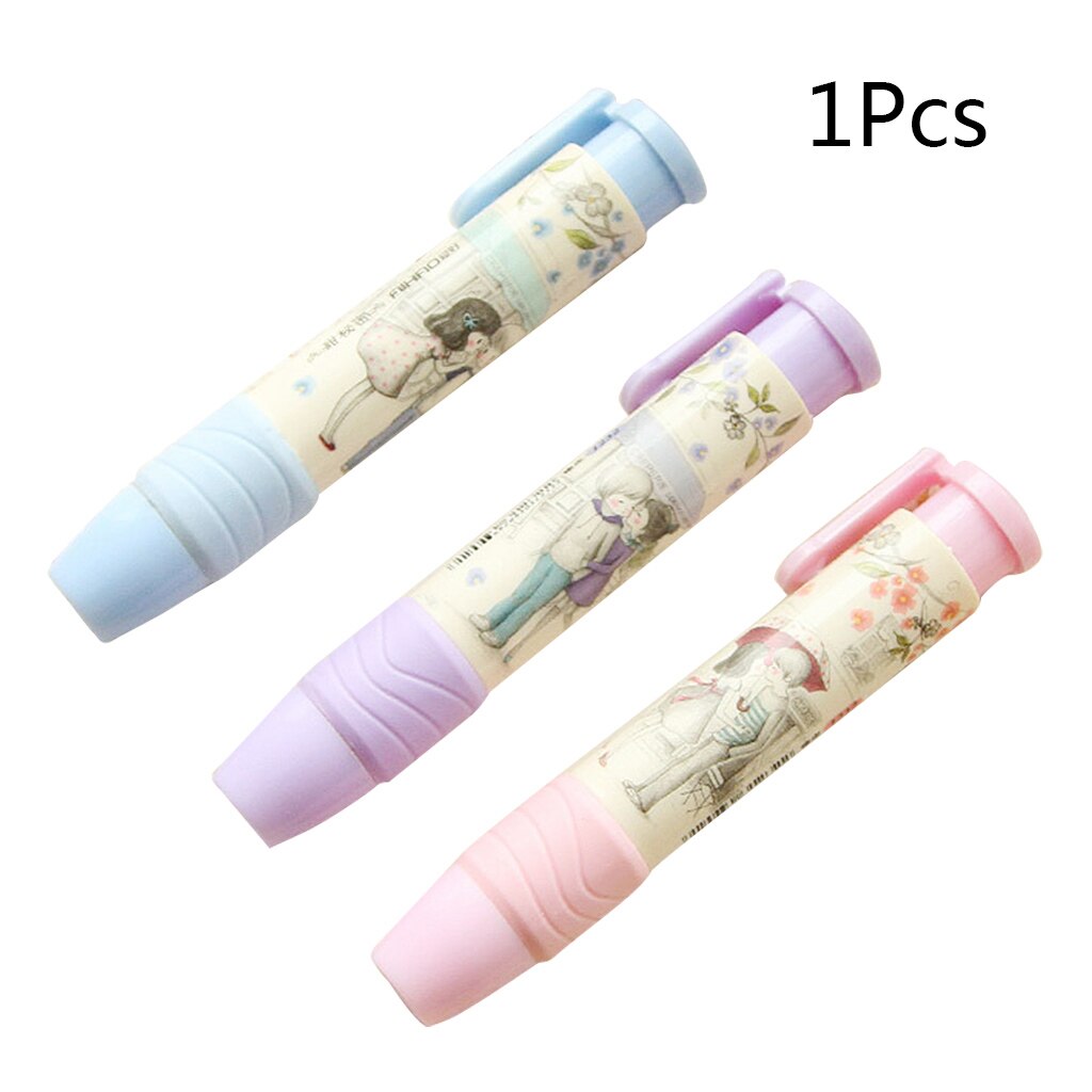 Press Pen Shaped Eraser Writing Drawing Pencil Erase Rubber Student School Office Stationery Learning Accessory