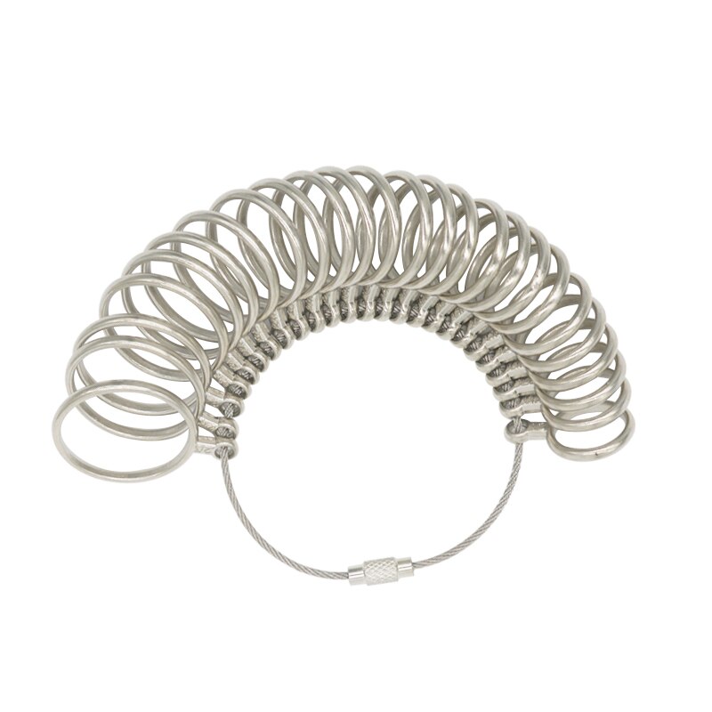 PHYHOO Russian Metal Ring Sizer Set Measuring Ring with Rings Mandrel Sizer Finger Sizing Measuring Stick Ring Jewelry Tools Set: Russia Ring Sizer