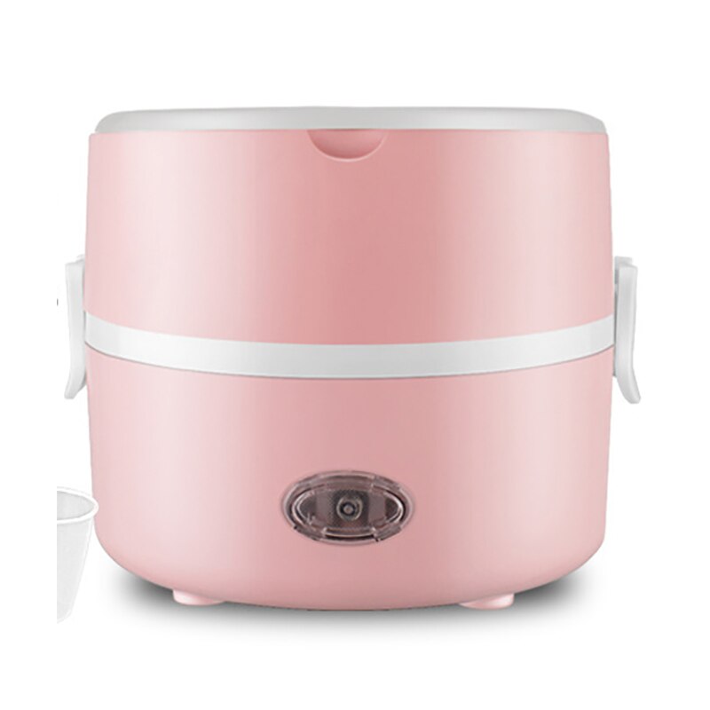 2L Double/Third Layer MultiCookers Portable Stainless Steel Steamer Meal Thermal Heating Cookers Portable Meal Thermal Heating: Two Layers Pink