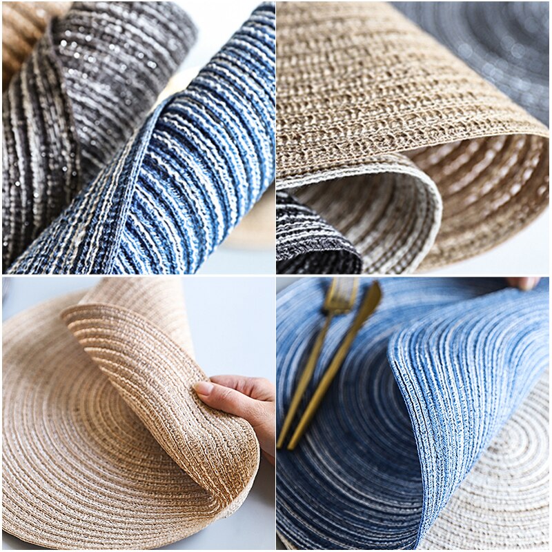 Nordic Ronde Tafel Mat Anti Slip Onderzetters Geïsoleerde Effen Placemats Linnen Non Slip Ramee Mat Keuken Tool Voor Thuis decor