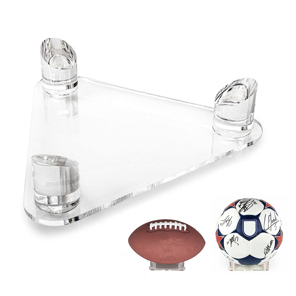 Deluxe Acrylic Ball Stand Acrylic Triangle Display Bracket Stand Holder For Footballs Basketballs Volleyball