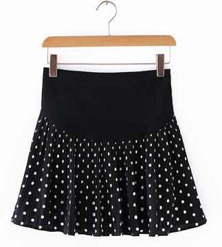 Jupes de maternité pour femmes enceintes, vêtements d'été à pois, taille réglable, , , C0163: black / XL