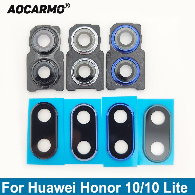 Aocarmo Voor Huawei Honor 10 /10 Lite Belangrijkste Camera Lens Rear Back Camera Lens Glas Met Frame Ring Cover sticker