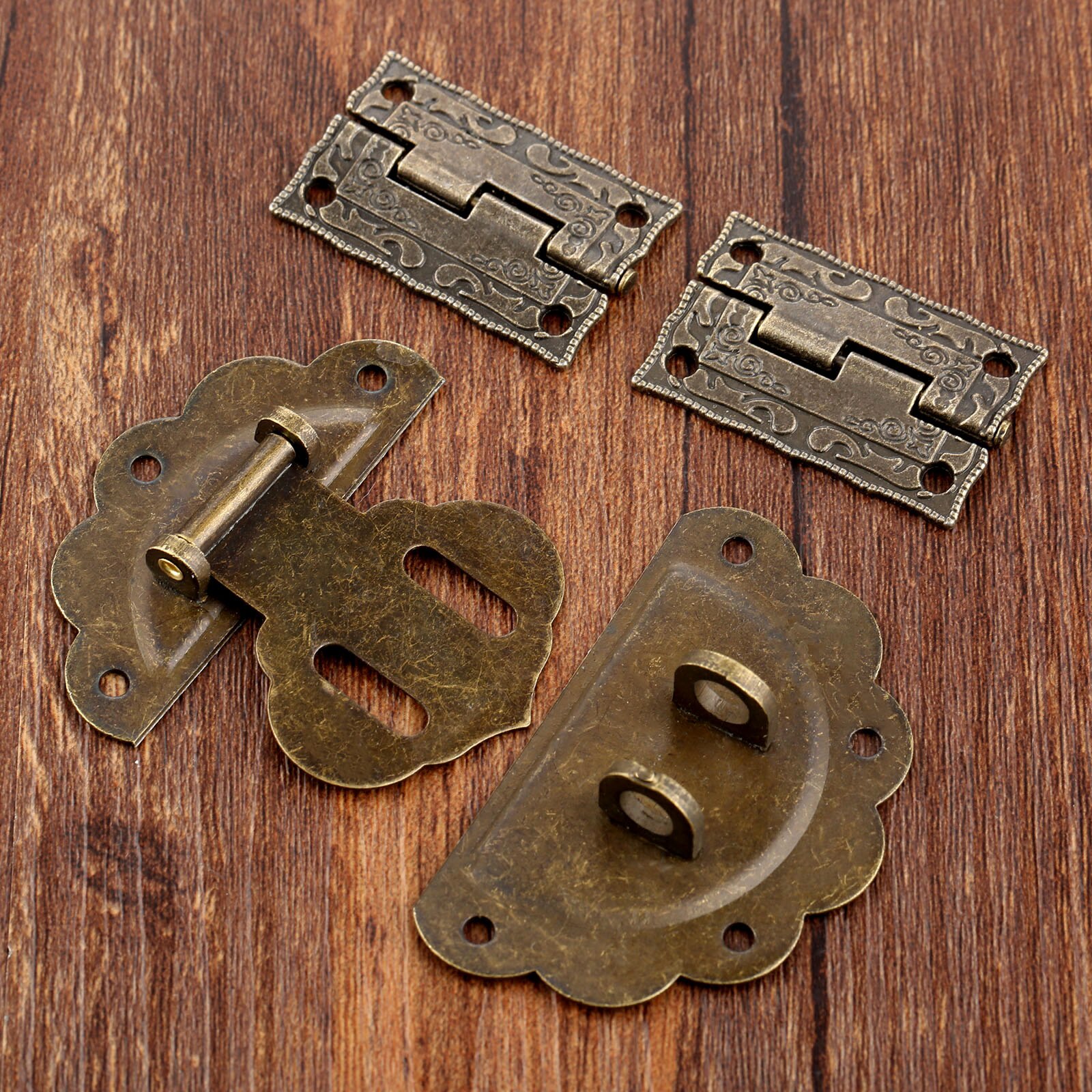 Antik møbler hardware sæt skifte lås hasp spænde lås dekorative kinesisk gammel hængelås lås til smykker trækasse 58mm