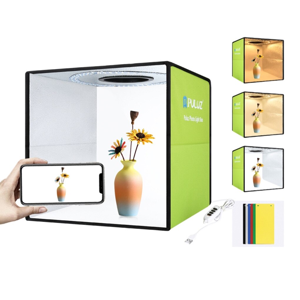 Tragbare Falten Leuchtkasten Fotografie Foto Studio Softbox LED Licht Box Mit 6 Farben Foto Hintergrund Kit Für DSLR Kamera