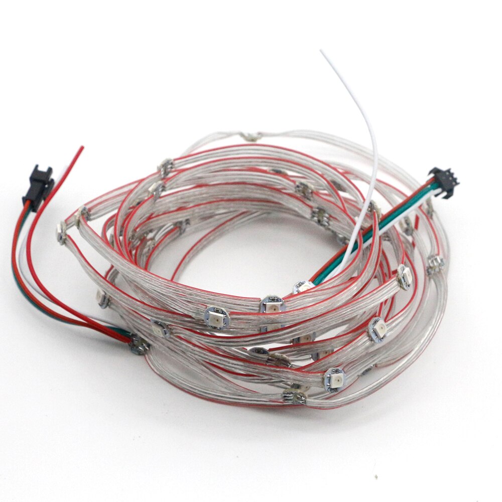 50Pcs WS2812B Pre-Gesoldeerd Led Module Rgb Ic String 12Cm Draad WS2812 Ic Pixels Led Per String individueel Adresseerbare 5050 DC5V