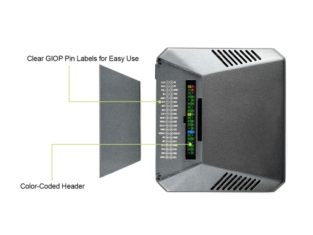 Raspberry Pi 4B Aluminum Case With Fan Heatsink Safe Power Removable GPIO Cover for Raspberry Pi 4 Model B Metal ABS Shell Box