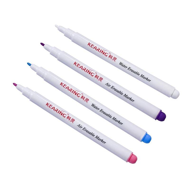 4pcs/set Erasable Pen Easy Wipe Off Water Soluble Fabric Marker Pen Temporary Marking School And Office Marker Pen DGC1183A