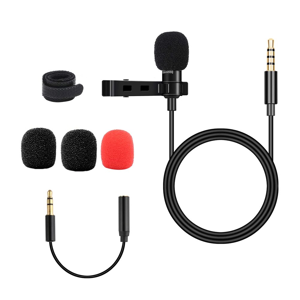 1 Set Lavalier Mic Clip-on Mini Lapel Mic for PC Phone Computer