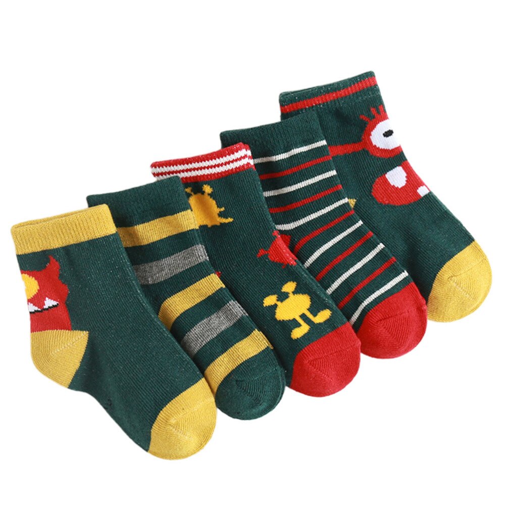 5 Pairs Knie Hight Kousen Huidvriendelijke Katoen Kid 'S Kous Voor Dagelijks Dragen Sport