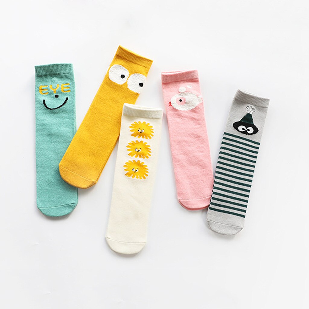Knee High Socks Girls Cartoon Animals Stripe Antislip Socks Toddler Kids Boys Breathable Tube Booties Socks M6