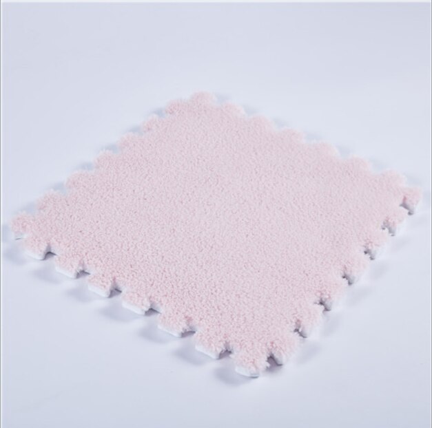 Interlocking Foam Mats Sold By Package Foam Mat Fuzzy Area Rug Fluffy Carpet Tiles Kids Ideal Nursery Decor Baby Room Playroom: light pink