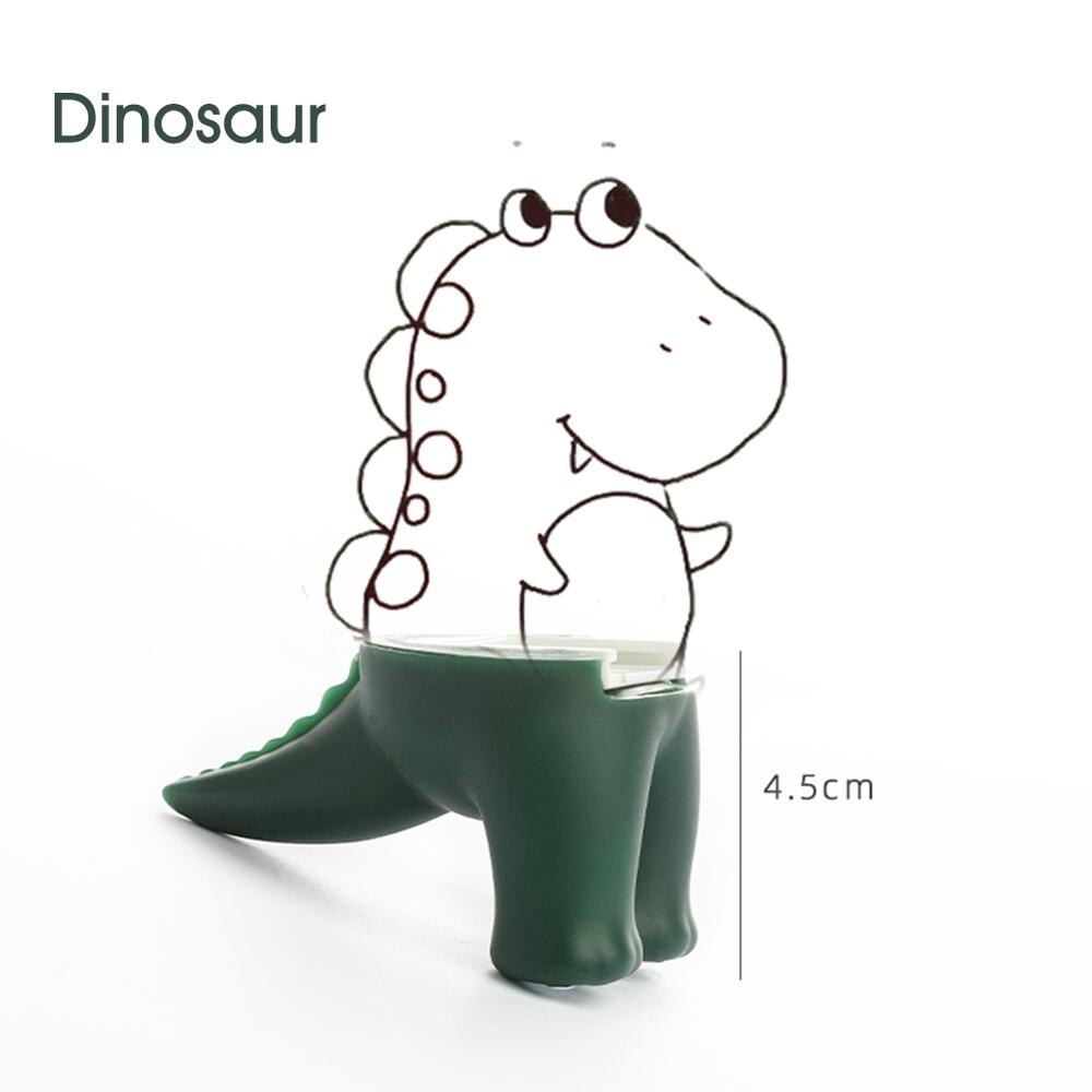 Zelfklevende Decoratieve Haken Creatieve Cartoon Kat Dinosaurus Eekhoorn Waterdichte Muur Haken Voor Opknoping Dier Hoofd Hanger: green