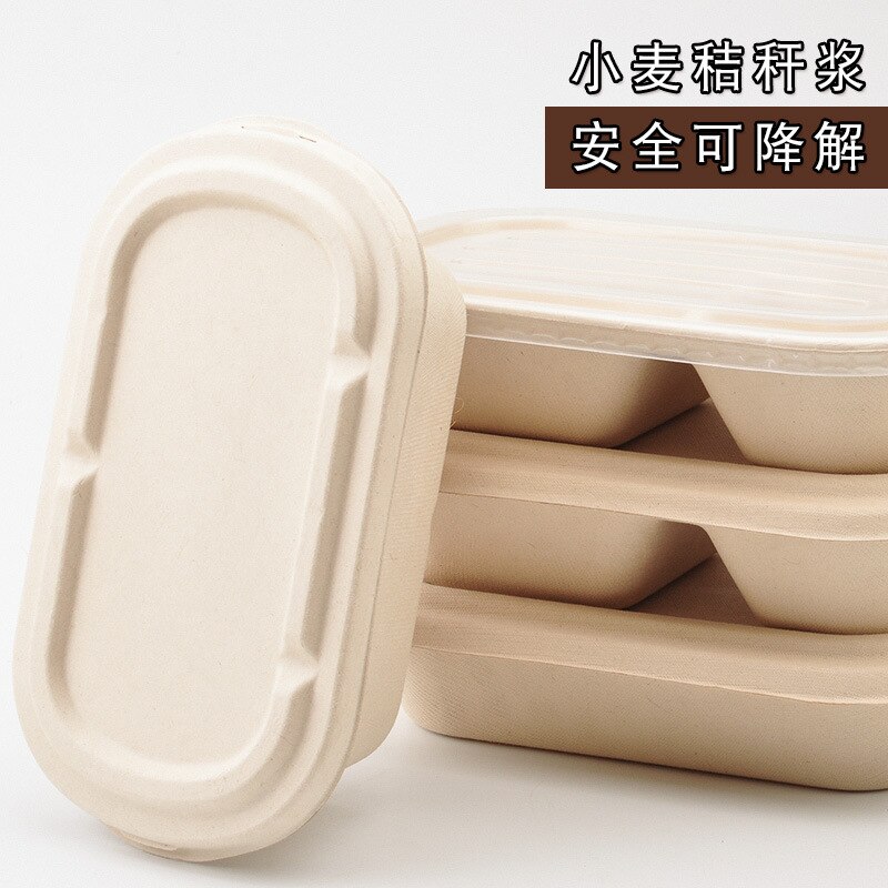 10 PCS Bento Box Eco-Friendly Lunch Box Food Container Disposable Pulp Microwavable Dinnerware Home Healthy Material Lunch Box