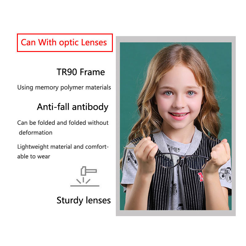 Gafas con protección UV400 para niños y niñas, lentes con marco óptico Flexible, color rosa claro, antiluz azul,