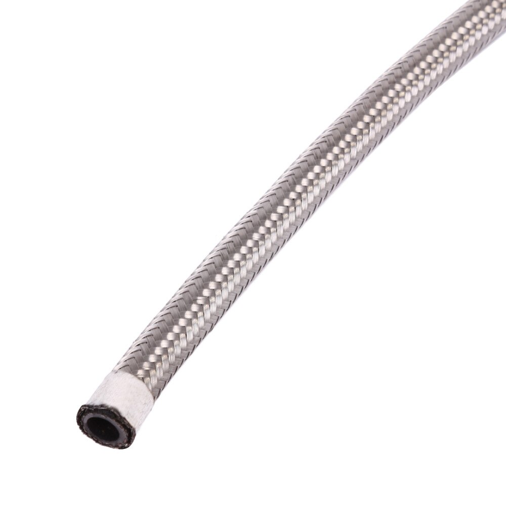 AN6 Rvs Stookolie Line Met 6pcs Glad Montage Hose End Adapter 3.65 m/12Ft