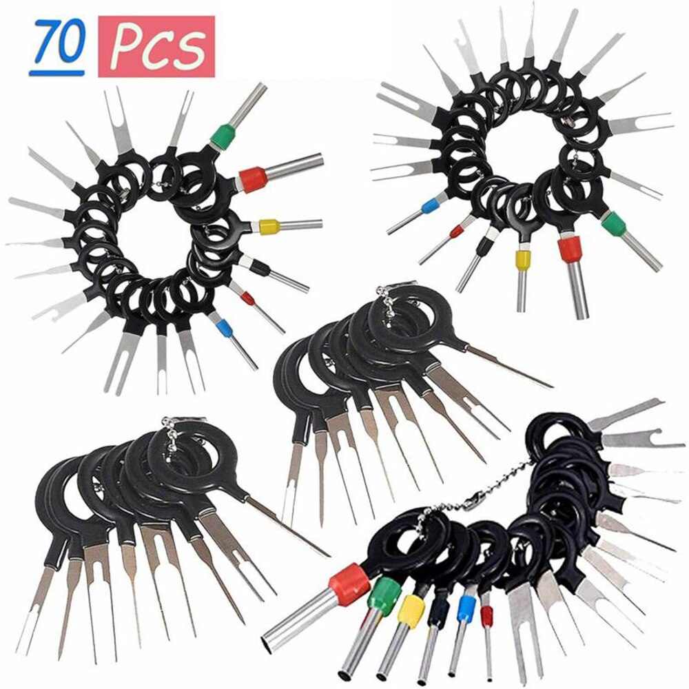 70 st verktyg stift ejektor kit release extraktor puller automotive auto terminal för de flesta kontakt terminaler bilverktyg: 70 st
