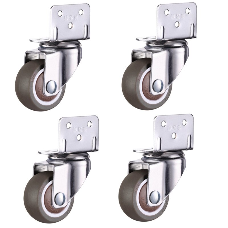 4pcs Furniture Casters Wheels Soft Rubber Swivel Caster Quite Roller wheels for trolley Baby Crib Bed Wheels Household Accessory: 2 inch / no brake