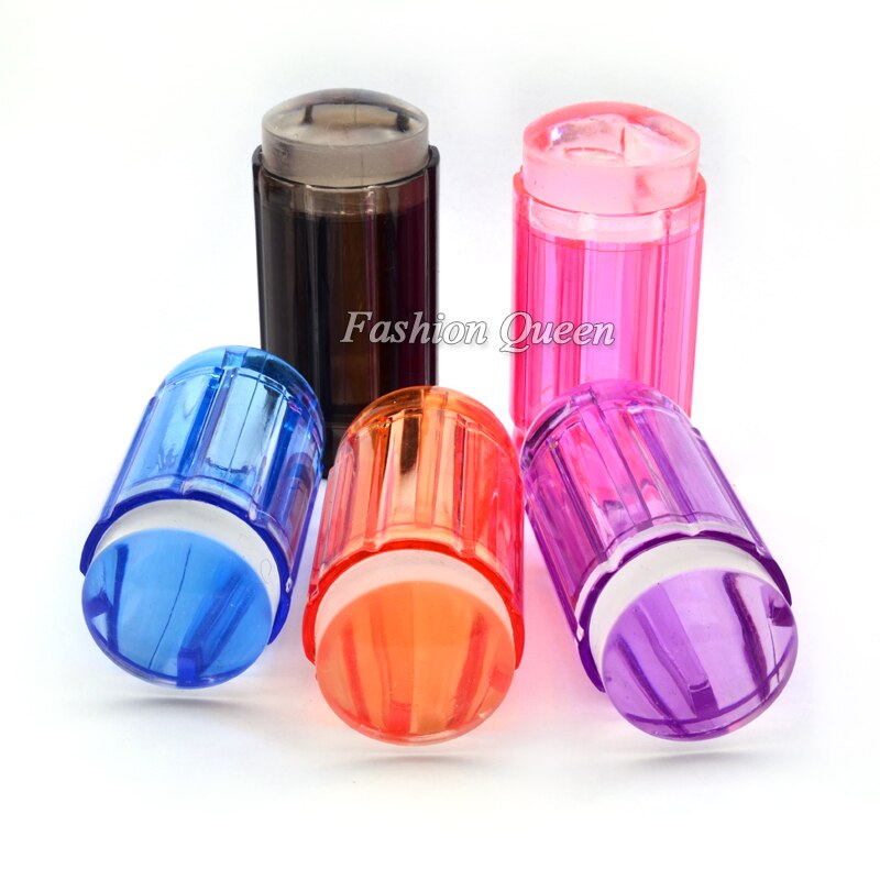 Estampador de uñas de silicona transparente, Kit de rascador de de esmalte, herramientas de estampado de uñas, Color caramelo, 2,8 cm