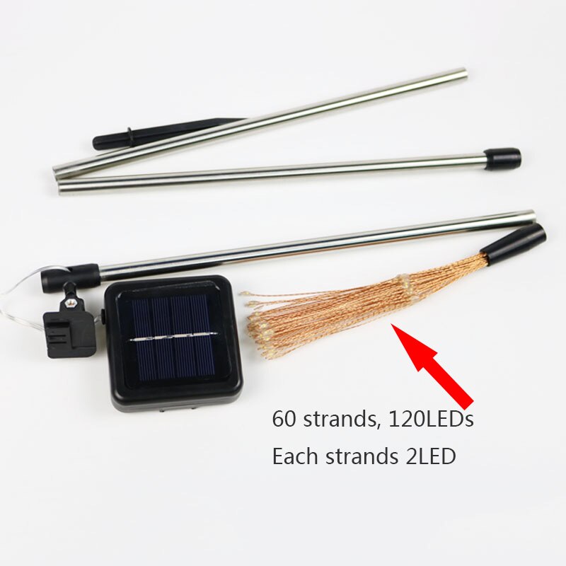 Utomhus solar trädgård dekorativa lampor 120 led 60 koppartråd landskap ljus för gångväg uteplats gräsmatta bakgård party dekoration