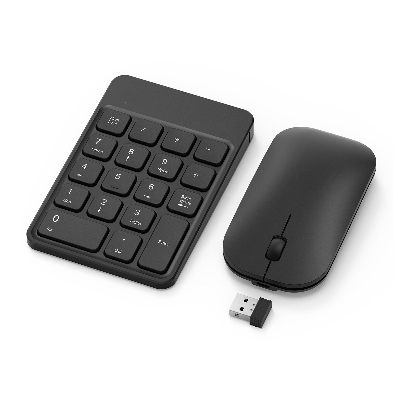 Jelly Comb Wireless Numeric Keypad and Mouse Combo 2.4G Rechargeable Number Keypad &amp; Mouse Set - Sharing One USB receiver: Default Title