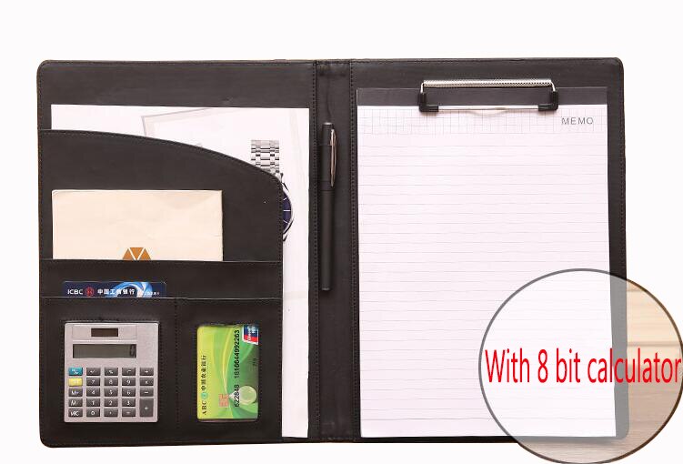 A4 office business classical file folder portfolio executive with clip board calculator document organizer
