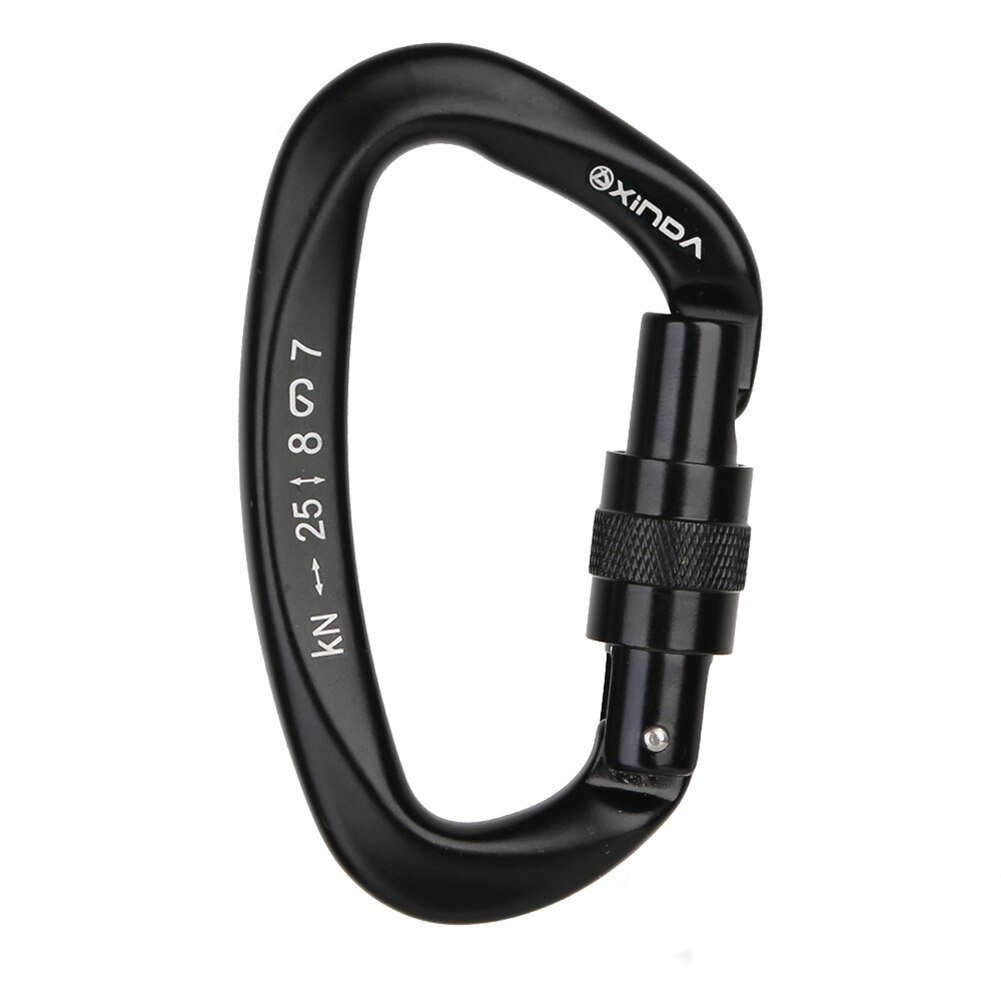 25kn outdoor karabijnhaak clip karabijnhaak kleine sleutelhanger kamperen sport karabijnhaak hoge draagkracht: Zwart