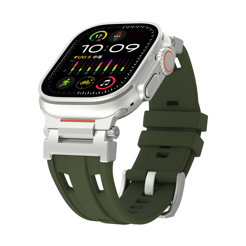 Bracelet de montre en Silicone pour Apple Watch série 10 46mm Ultra 2 49mm, Bracelet de Sport pour iWatch 9 8 7 6 SE 44MM 45MM 42MM: BEIGE / 16mm