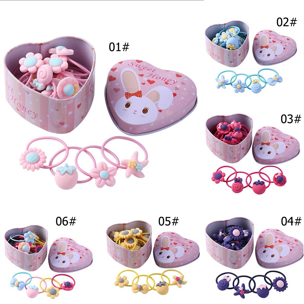 20 pièces/ensemble filles bandes de cheveux bandes de caoutchouc avec boîte mignon dessin animé enfants élastique bandeau infantile chouchous chapeaux enfants bandeau