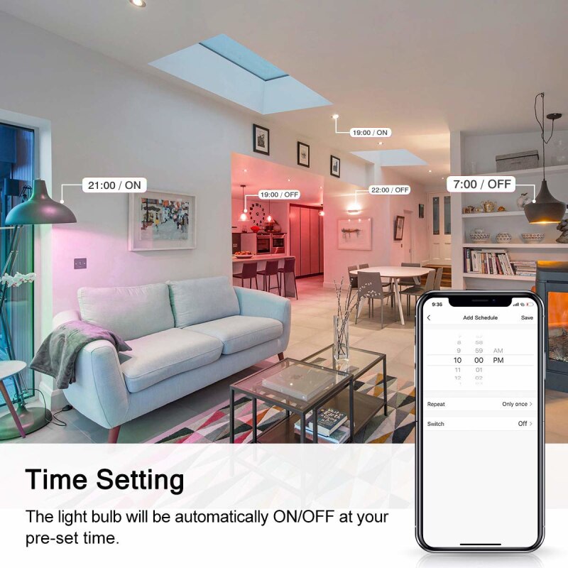 Aubess Tuya GU10 Wifi Smart Light Led-lampen Rgb + Cw 4W Dimbare Lampen Smart Leven App Remote Contro werken Met Alexa Google Thuis
