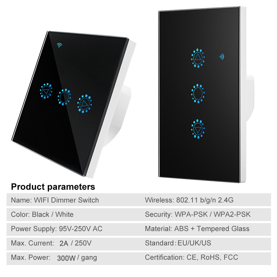 Wifi led dimmer switch 220v 110v dæmpning panel switch forbundet til stemmestyring af alexa google home dimmer til led lamper