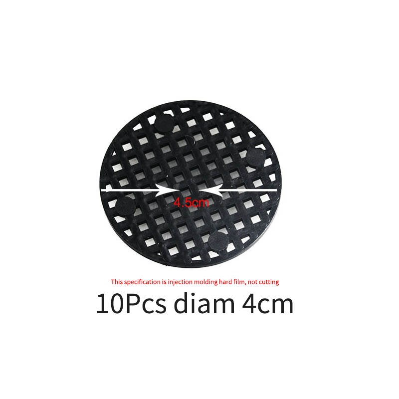 Plastic Bloempot Gat Mesh Pad Ademende Pakking Multifunctionele Voorkomen Bodem Verlies Bonsai Pot Bodem Rooster Mat Lekvrije zwart: 10Pcs diam 4cm