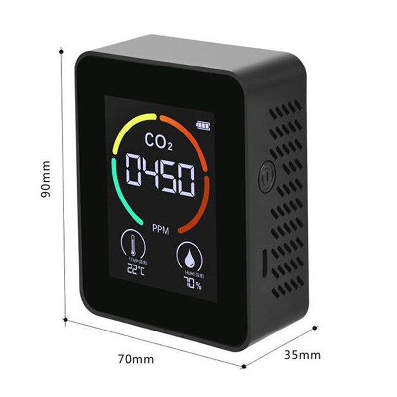2Pcs Air Monitor CO2 Carbon Dioxide Detector Air Temperature Humidity Monitor Fast Measurement Meter For CO2